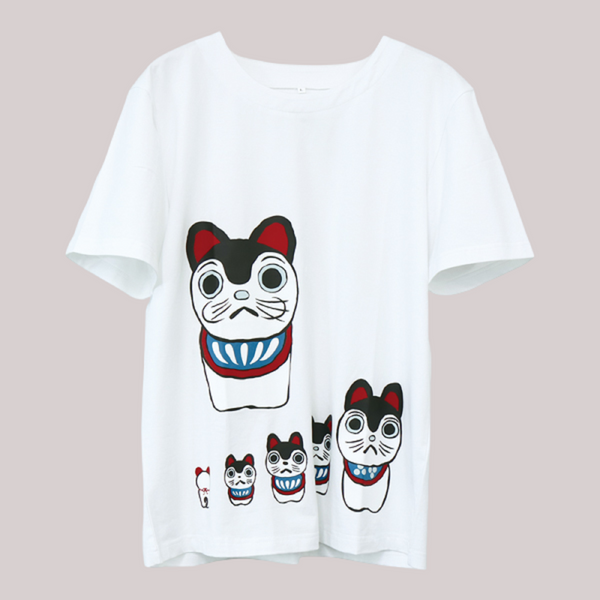  Kurofune　Tシャツ　張子犬　白　綿95％　ポリウレタン5%