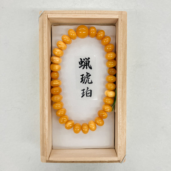 [One of a kind] 5×9mm Honey Amber Beads Bracelet