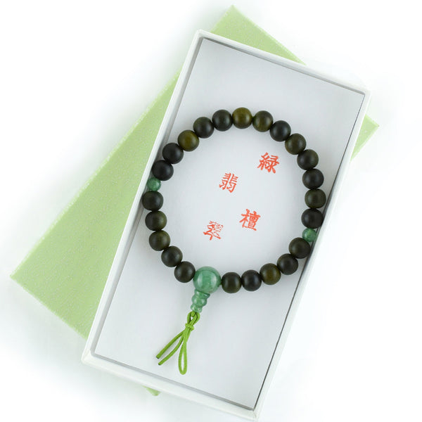 7.5mm Lignum vitae wood Aventurine Indian Jade  Bracelet