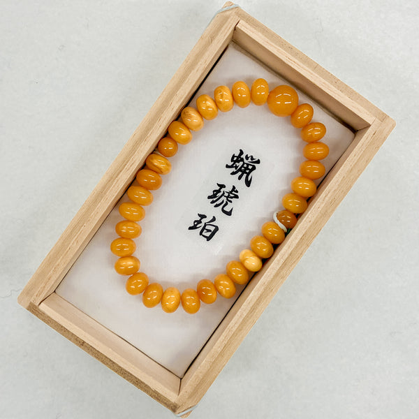 [One of a kind] 5×9mm Honey Amber Beads Bracelet