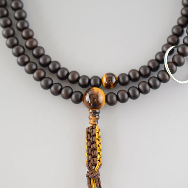 缟黑檀虎眼石108颗曹洞宗念珠