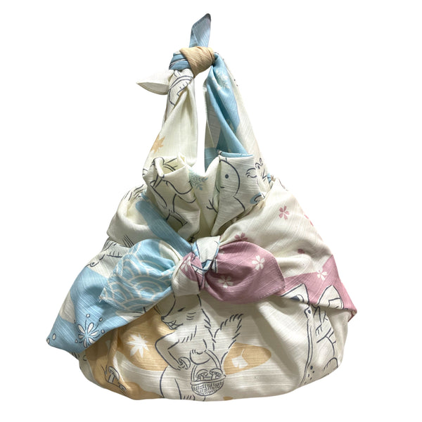 50cm / 75cm 風呂敷　ふろしき   くらしの布　鳥獣戯画　春夏秋冬　綿100％　