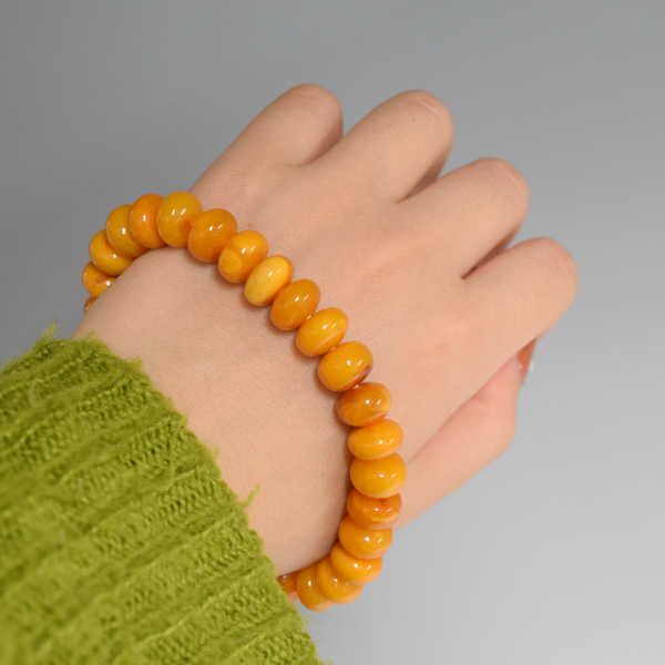[One of a kind] 7×10mm Honey Amber Beads Bracelet