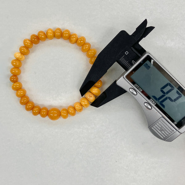 [One of a kind] 5×9mm Honey Amber Beads Bracelet