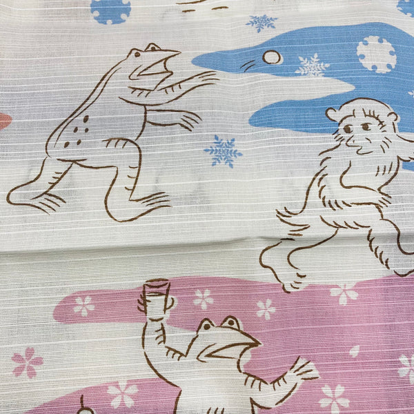 50cm / 75cm 風呂敷　ふろしき   くらしの布　鳥獣戯画　春夏秋冬　綿100％　