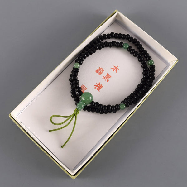 6mm Kokutan Ebony & Gemstone Double Bracelet 3 Types