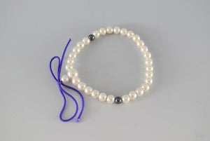 Imitation Pearl Amethyst Beads Japanese Juzu Bracelet Used Second-hand