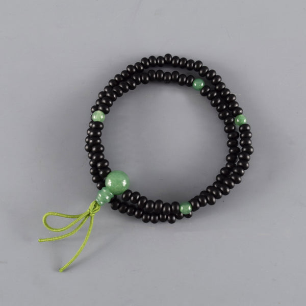 6mm Kokutan Ebony & Gemstone Double Bracelet 3 Types