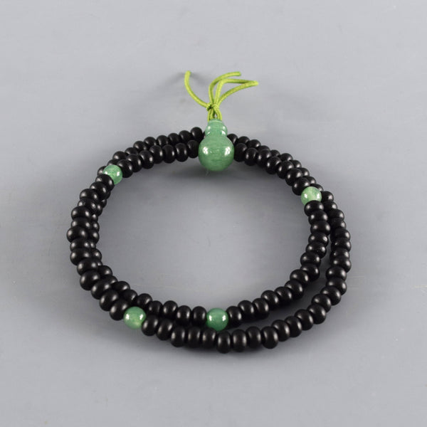 6mm Kokutan Ebony & Gemstone Double Bracelet 3 Types