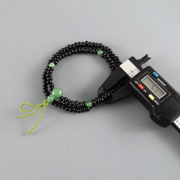 6mm Kokutan Ebony & Gemstone Double Bracelet 3 Types