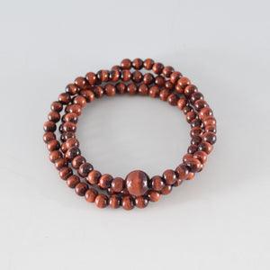 5mm Red Tiger Eye 108 Beads Triple Bracelet