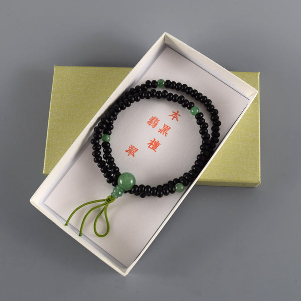 6mm Kokutan Ebony & Gemstone Double Bracelet 3 Types