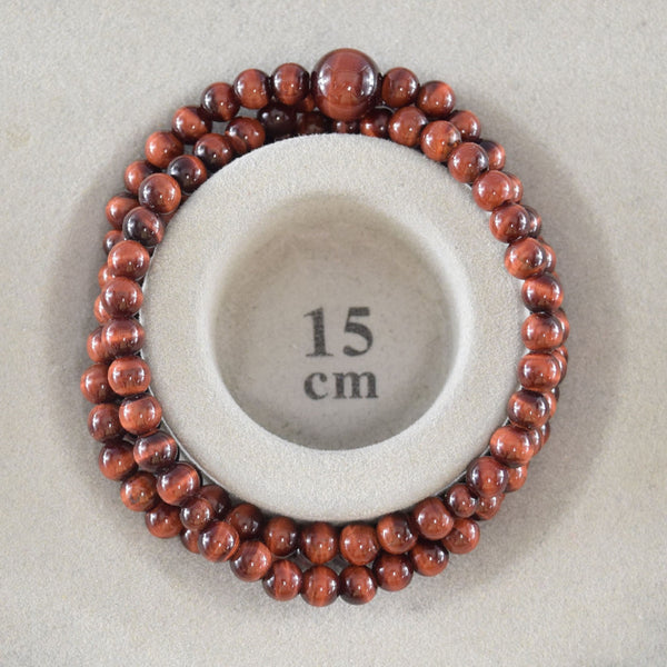 5mm Red Tiger Eye 108 Beads Triple Bracelet