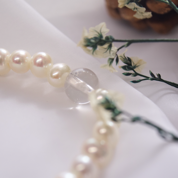 6mm Freshwater Pearls & Crystal Bracelet