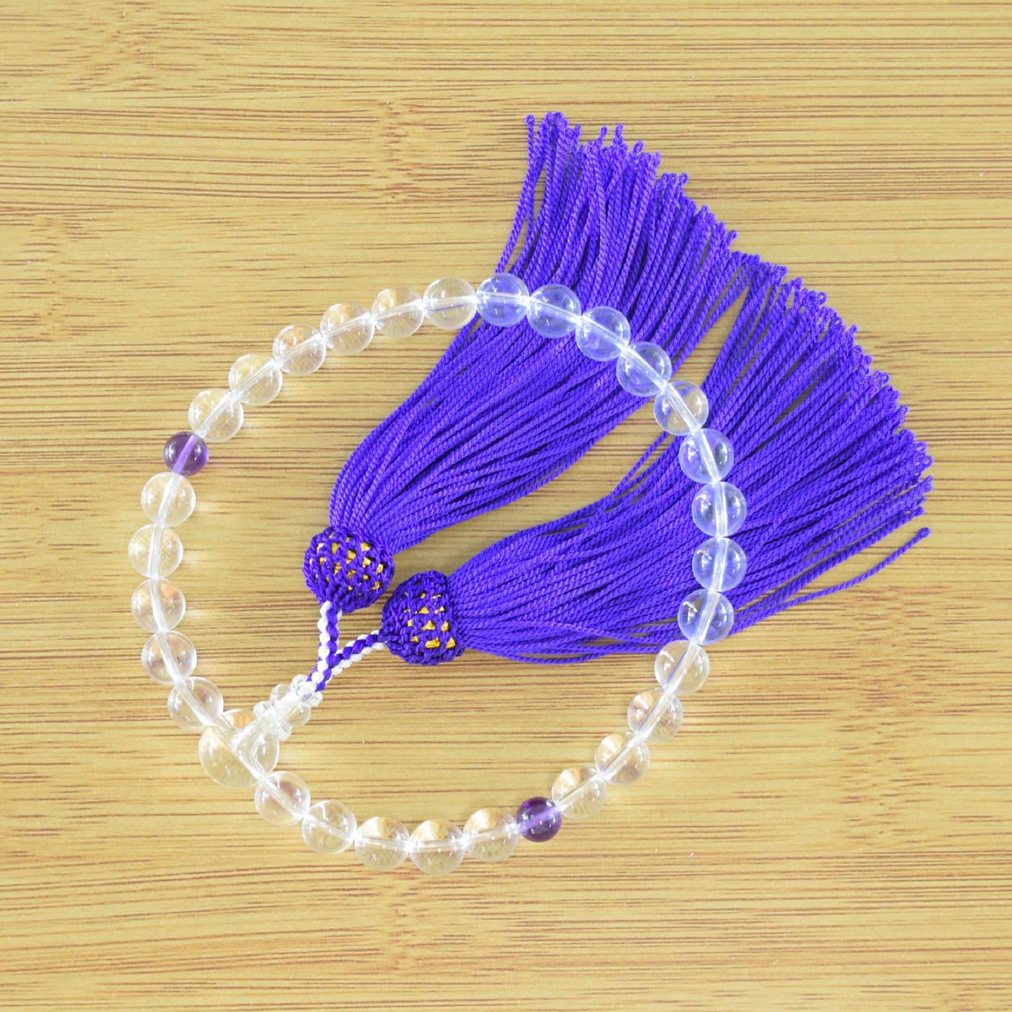 Crystal & Amethyst Juzu Prayer beads Used good Second hand