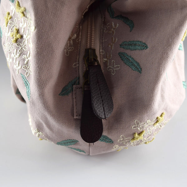 Polyester Handbag Tote bag - Osmanthus Flower Pattern, Smoky Pink
