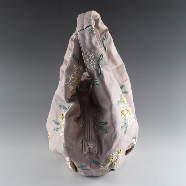 Polyester Handbag Tote bag - Osmanthus Flower Pattern, Smoky Pink