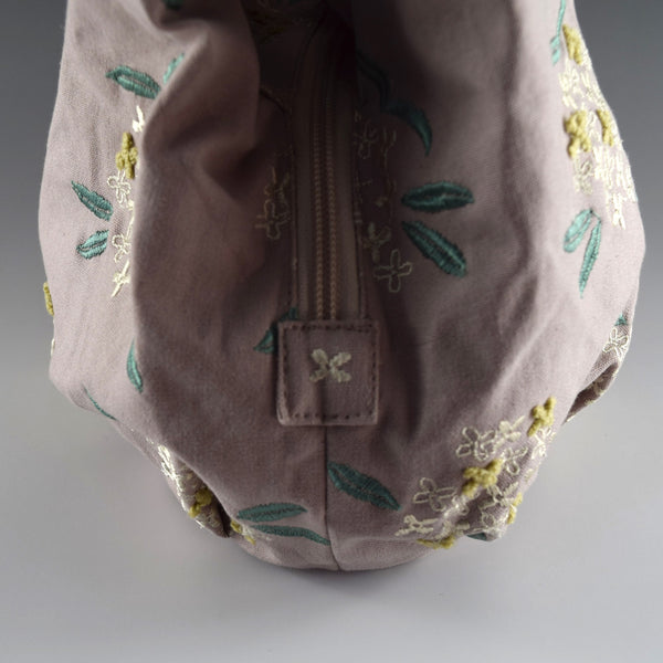 Polyester Handbag Tote bag - Osmanthus Flower Pattern, Smoky Pink