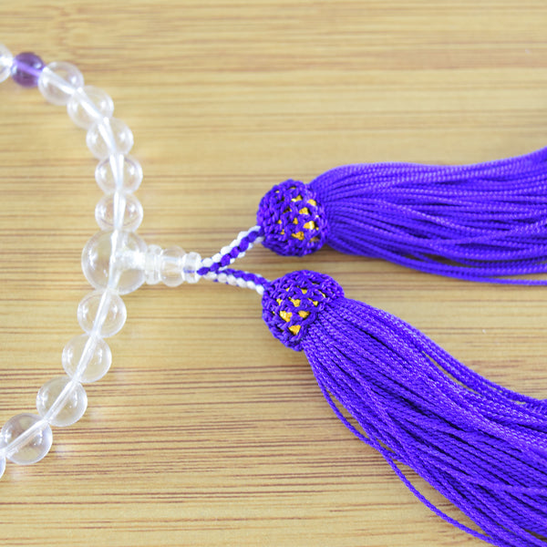 Crystal & Amethyst Juzu Prayer beads Used good Second hand