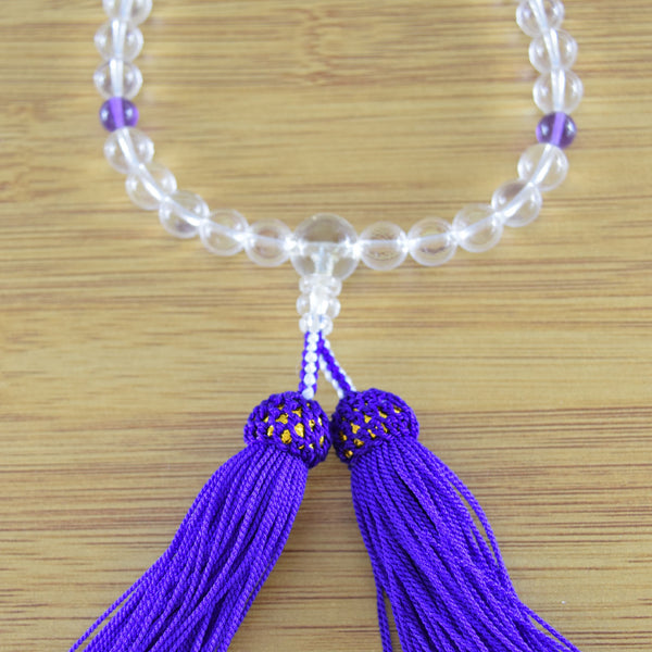 Crystal & Amethyst Juzu Prayer beads Used good Second hand