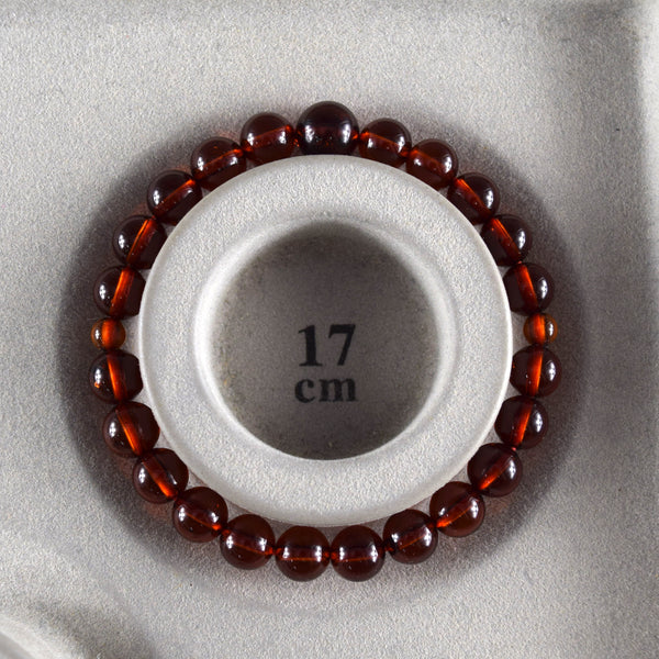 【１点もの】8.5mm チェリーアンバー ブレスレット