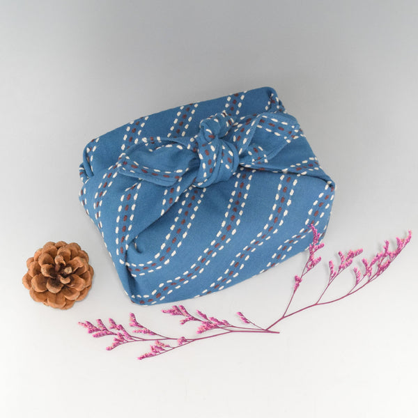 50cm Cotton Furoshiki - Three Lines Sashiko