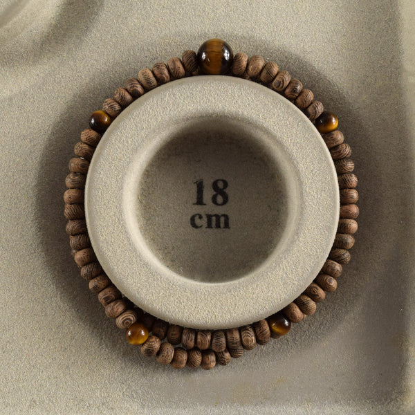 5mm 108 beads Striped Siamese Cassia Wood Brown Tiger Eye Bracelet