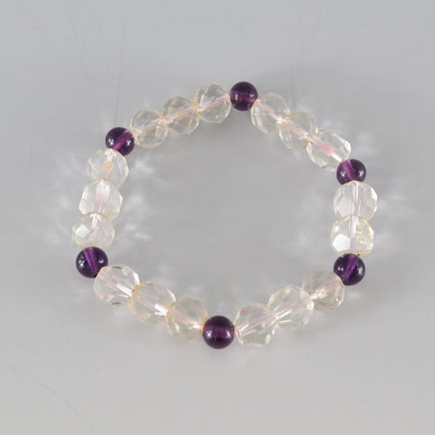 9mm Crystal Amethyst Beads Bracelet Used Second-hand