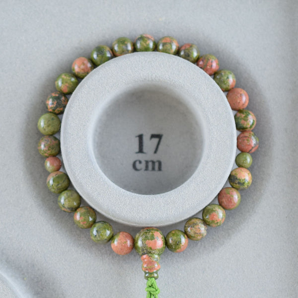 7.5mm Epidote Unakite Bracelet