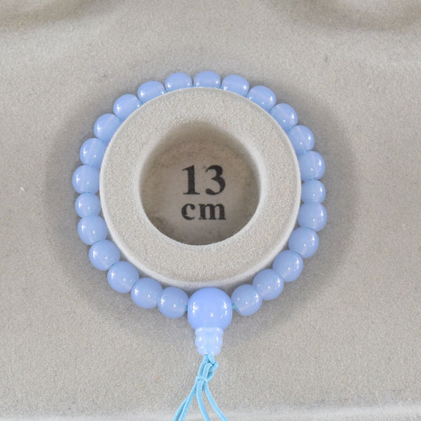 Light Blue Plastic Beads Japanese Juzu Bracelet Used Second-hand