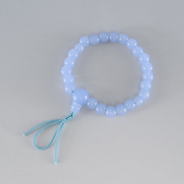 Light Blue Plastic Beads Japanese Juzu Bracelet Used Second-hand