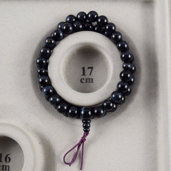 8mm Blue Tiger Eye Double Bracelet