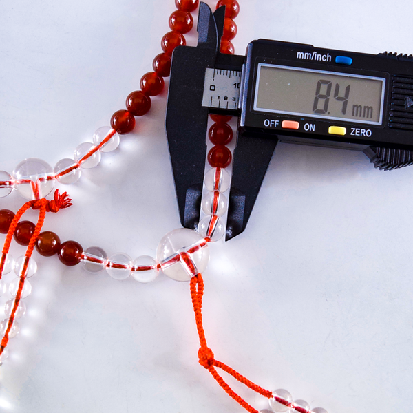 Shingon Red Agate Crystal Juzu Prayer beads Used good Second hand