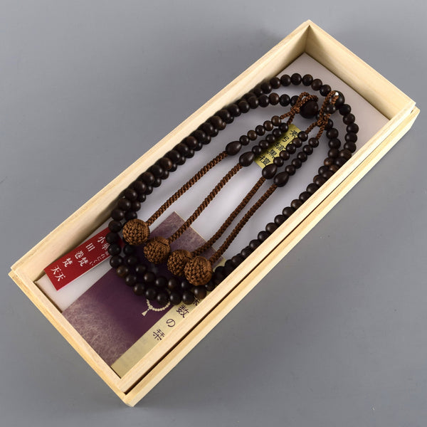 Shingon sect Striped Ebony Wood Japanese Juzu Prayer Beads