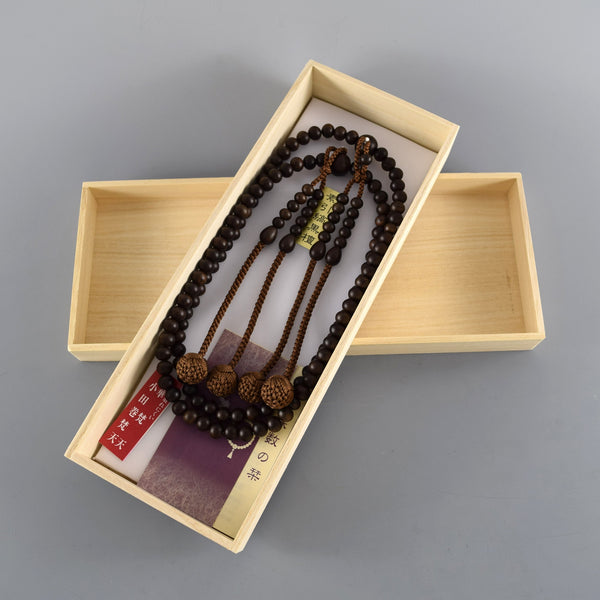 Shingon sect Striped Ebony Wood Japanese Juzu Prayer Beads