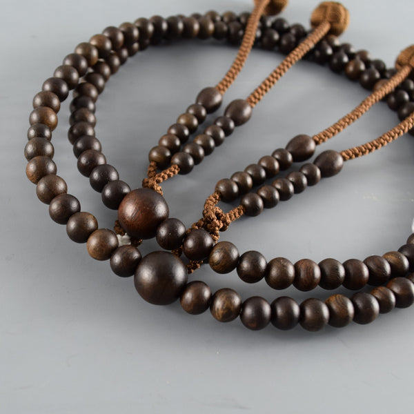 Shingon sect Striped Ebony Wood Japanese Juzu Prayer Beads