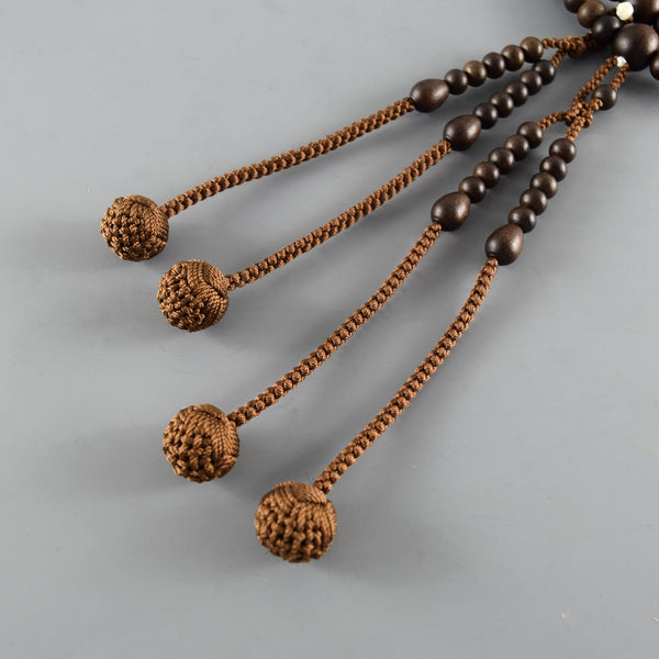 Shingon sect Striped Ebony Wood Japanese Juzu Prayer Beads