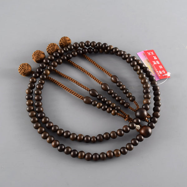 Shingon sect Striped Ebony Wood Japanese Juzu Prayer Beads