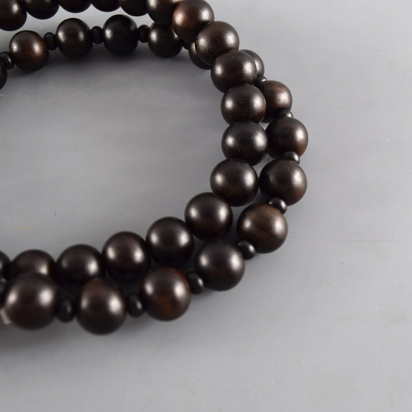 Jodo sect Striped Ebony Wood Brown Tiger Eye Japanese Juzu Prayer beads