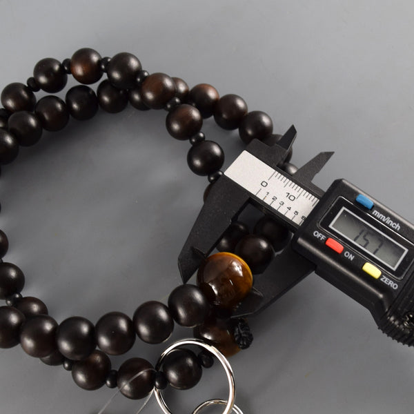 Jodo sect Striped Ebony Wood Brown Tiger Eye Japanese Juzu Prayer beads