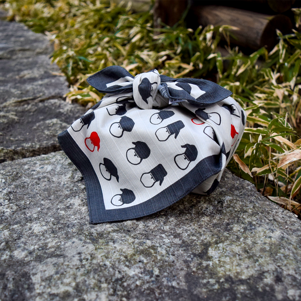 50cm Cotton Furoshiki -Cutlery & Iron kettle & Dot