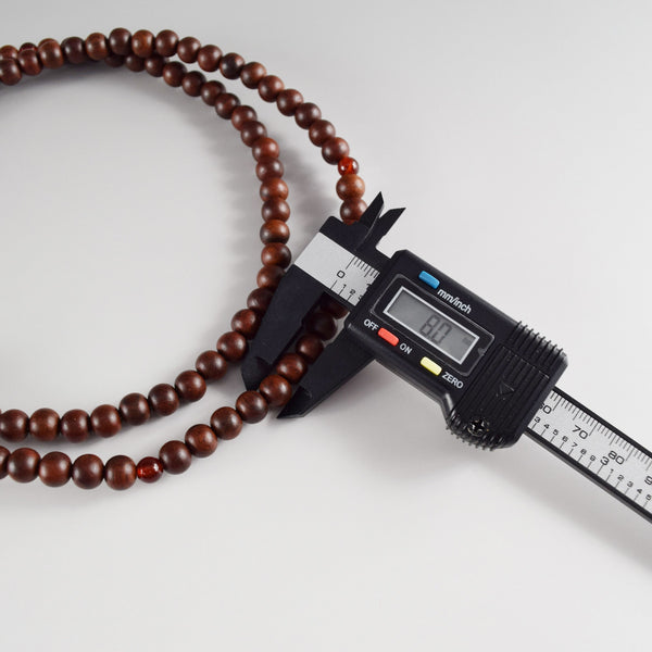 Shingon sect Striped Rosewood & Red Agate Japanese Men's Juzu Prayer Beads
