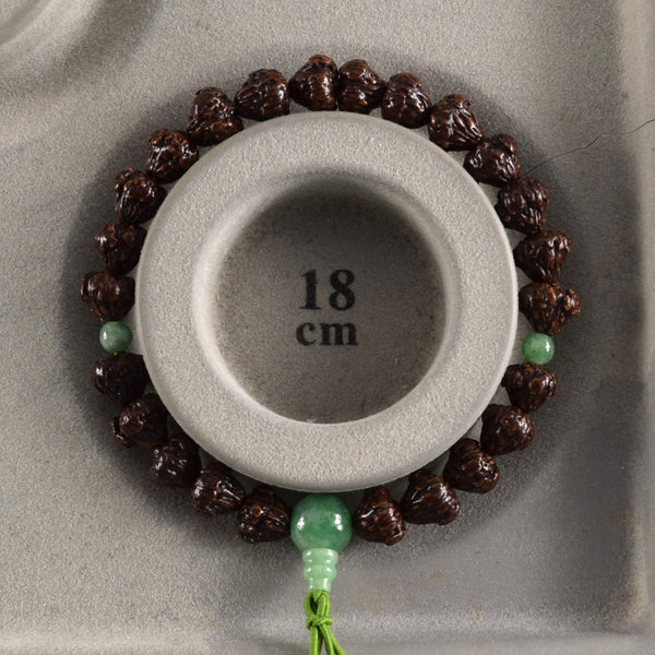 9mm Lotus Bodhi Tree Wood & Amethyst / Jade Bracelet