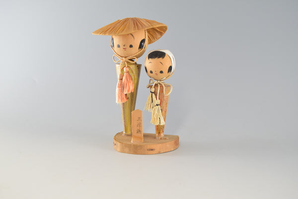 Japanese Traditional Dolls Figurine Wood Ornament Charms Home Decor