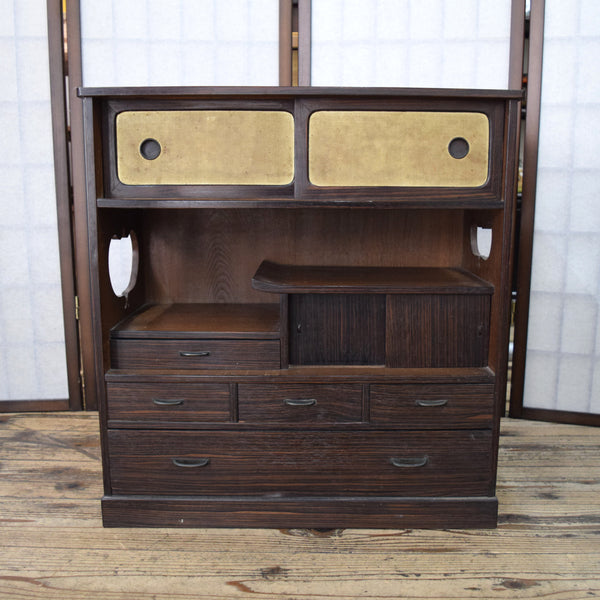 Japanese Traditional Kiri Paulownia Wood Chest of Drawers Furniture Used Second-hand