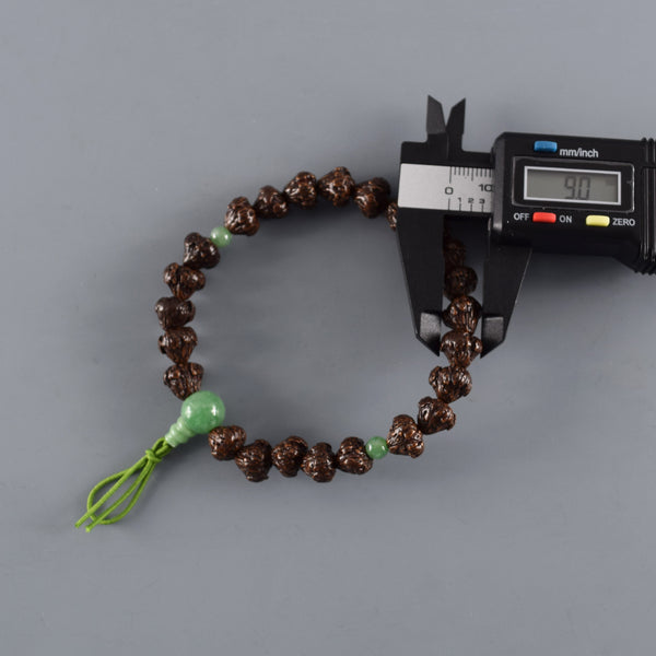 9mm Lotus Bodhi Tree Wood & Amethyst / Jade Bracelet