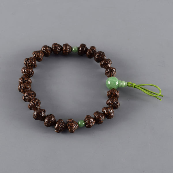 9mm Lotus Bodhi Tree Wood & Amethyst / Jade Bracelet