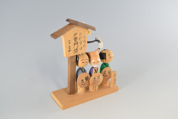 Japan Wooden Doll Figurine Traditional Ornament Charms Home decor