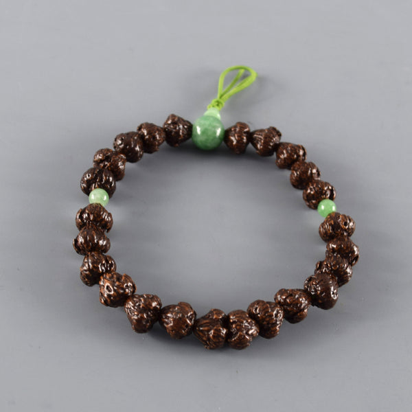 9mm Lotus Bodhi Tree Wood & Amethyst / Jade Bracelet