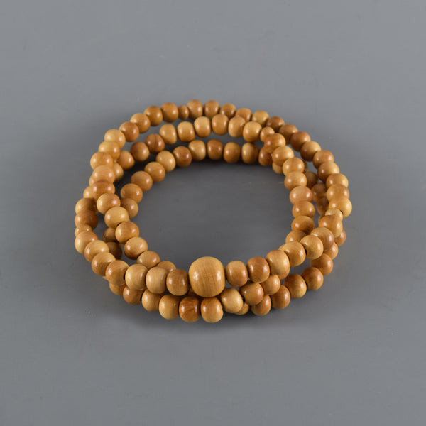 7mm 108 beads Tsuge Box Wood Bracelet